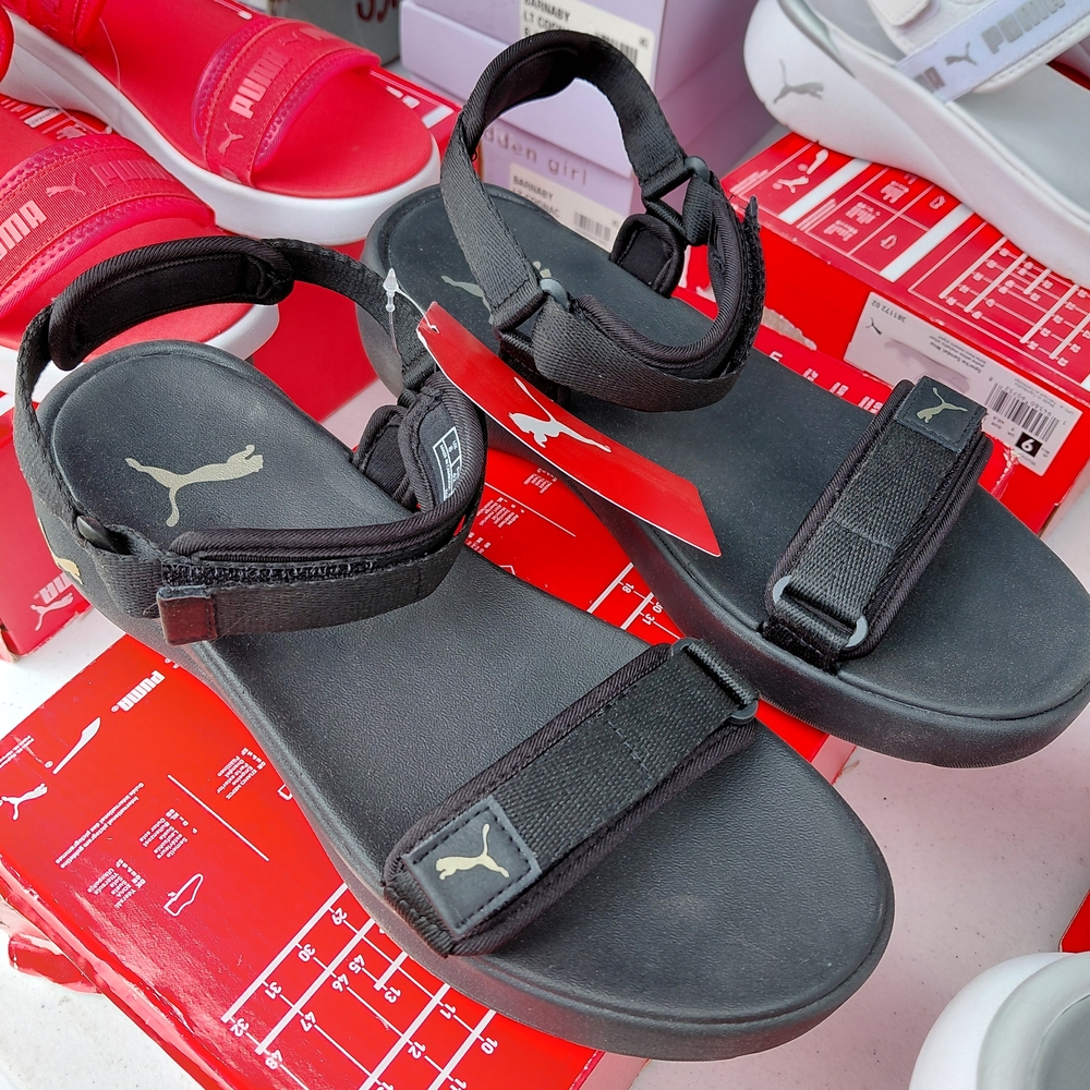 Puma Black Adjustable Sandals Size 10